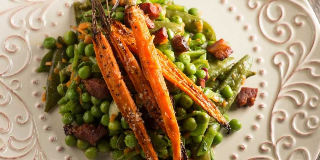 rumsteck aux pois gourmands carottes et céleri