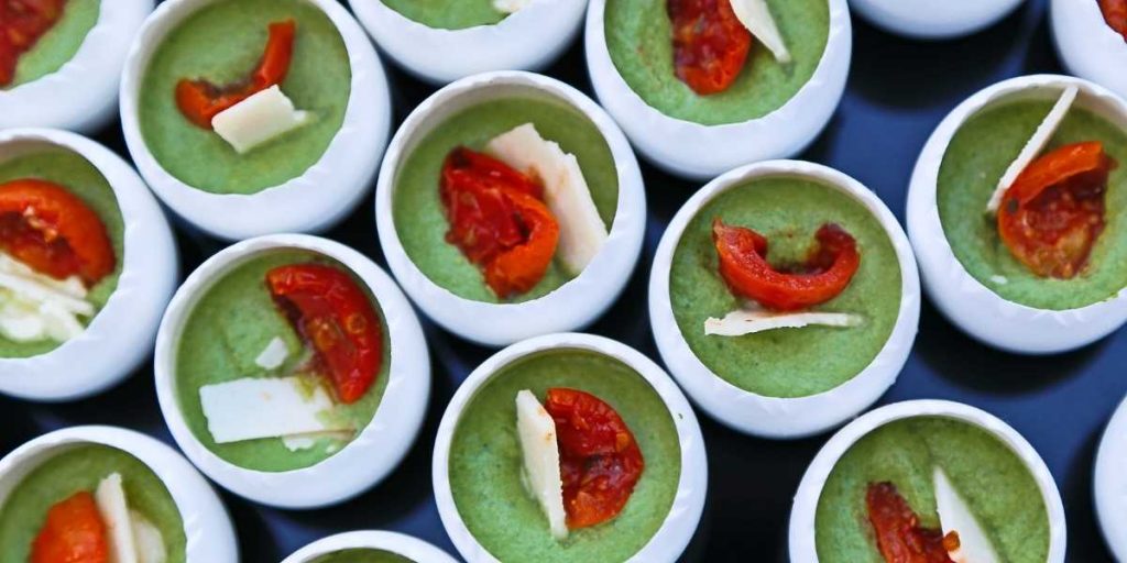 Verrine mousse de courgette et tomate séchée