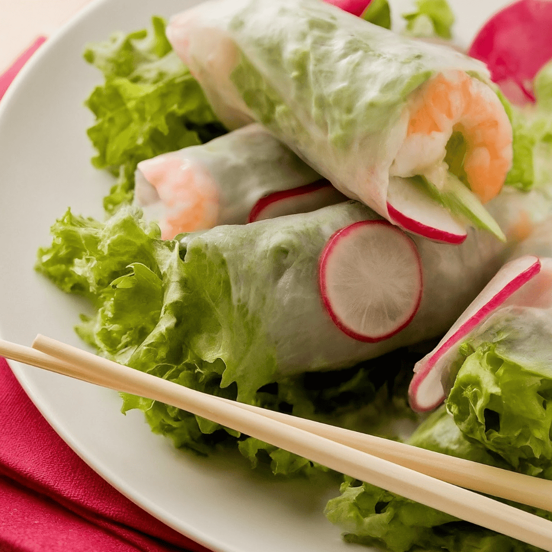 Recettes rouleaux de printemps aux crudités