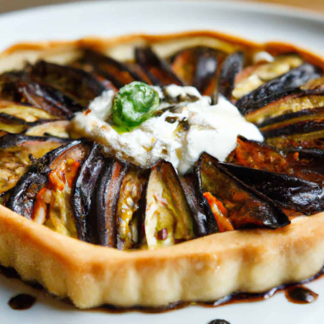 Tarte aubergine burrata