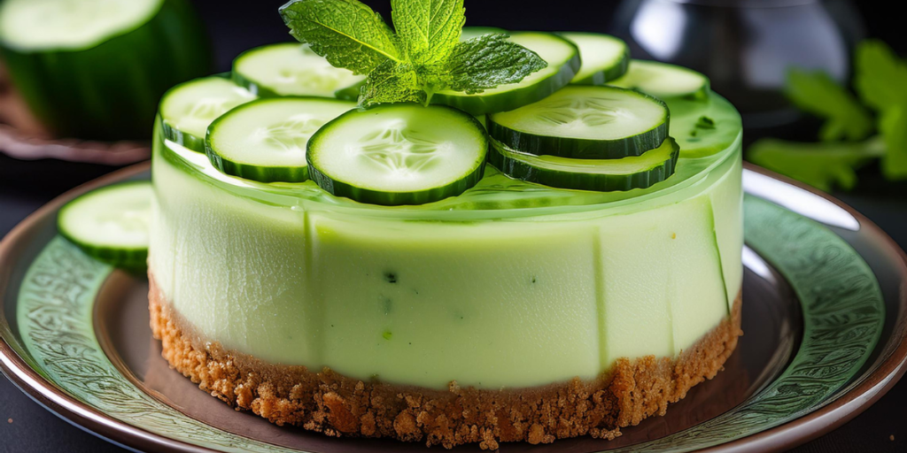 Cheesecake au concombre et à la menthe